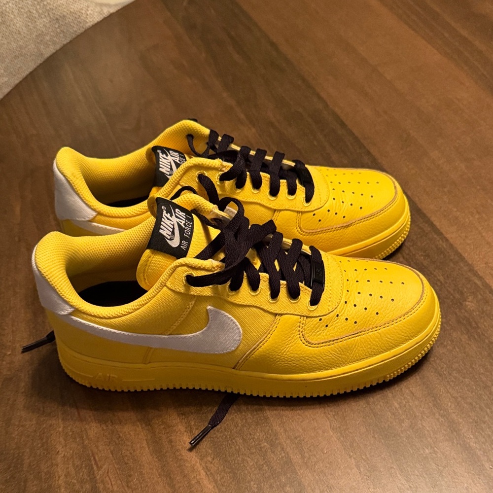 Nike Air Force 1, Bright Yellow and Black Sneakers